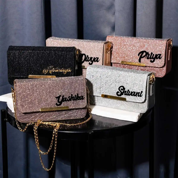 Personalized Glitter Sling Bag